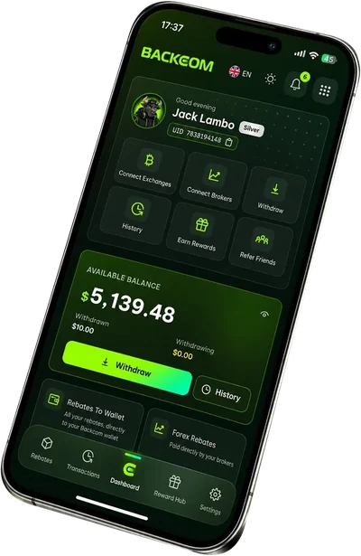Backcom App screen