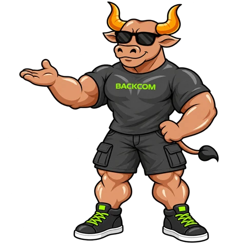 The Backcom bull presenting with an open hand
