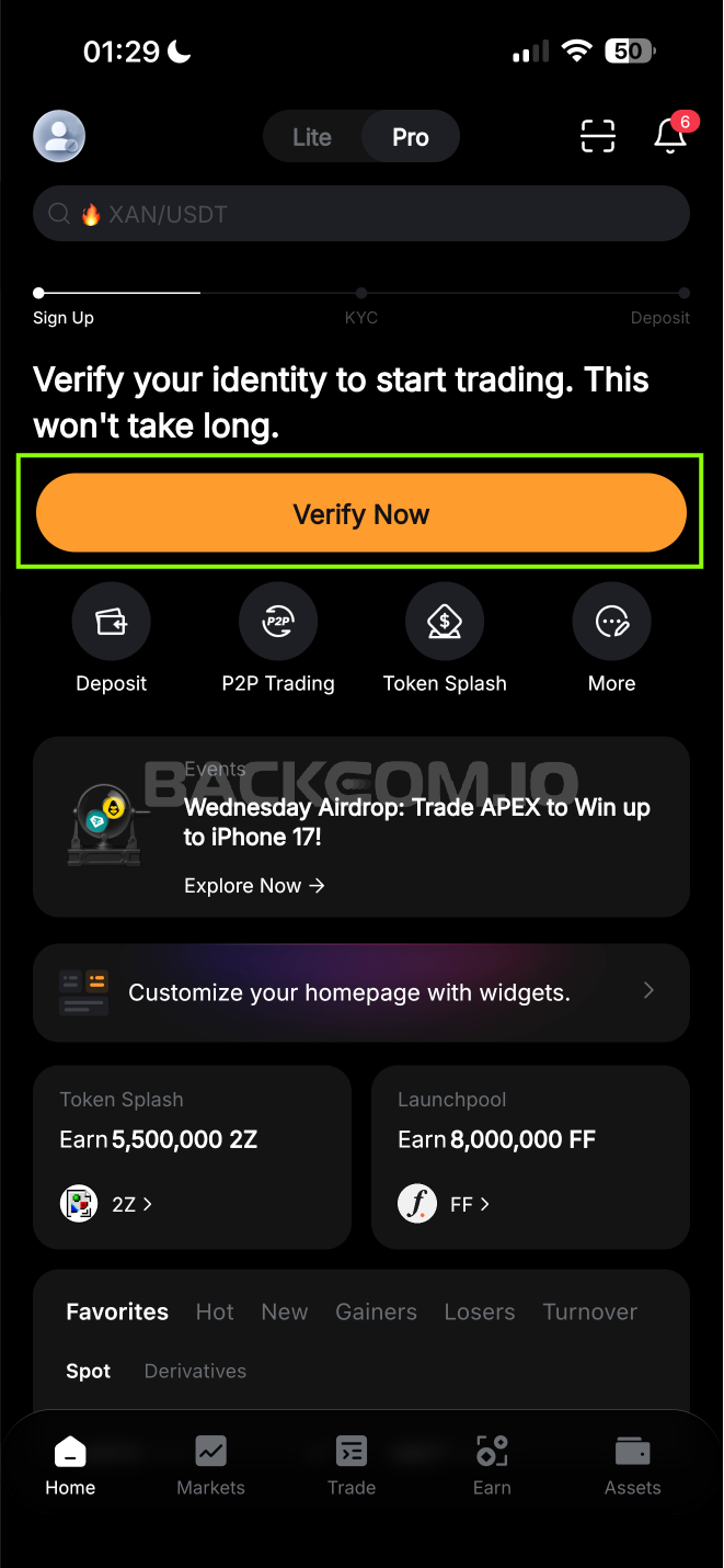 Hướng dẫn từng bước tạo tài khoản Bybit qua Backcom.io để kích hoạt hoàn phí giao dịch tự động lên tới 50%.
