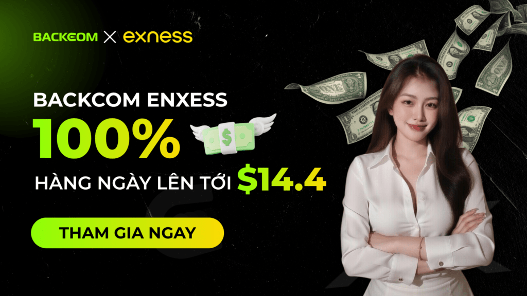 Backcom Exness hoàn phí 100% – nhận đến $14.4 mỗi lot giao dịch