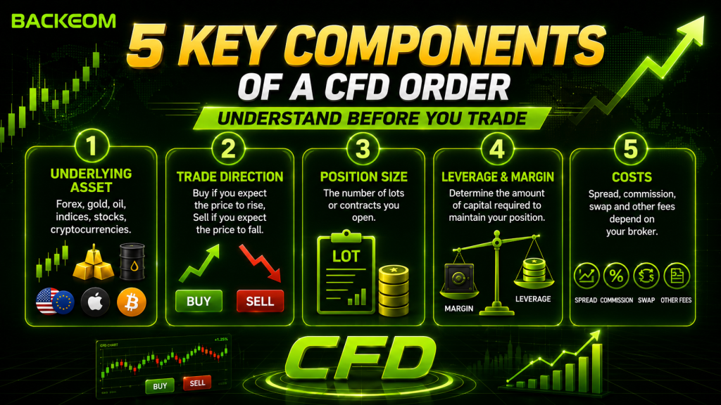 5 key components that make up a CFD trading order