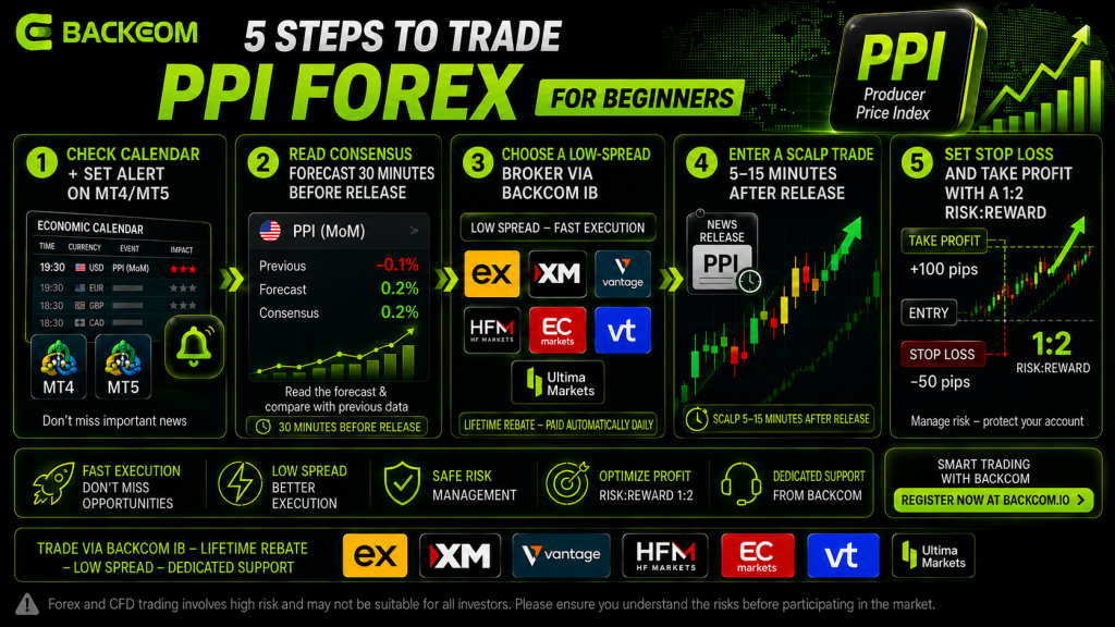 The 5 steps to trade PPI news in forex as a beginner