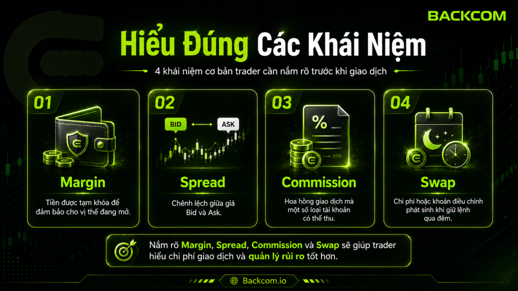 Hình minh họa giúp trader hiểu margin là gì và phân biệt Used Margin, Free Margin, Equity, Margin Level trước khi giao dịch Forex.