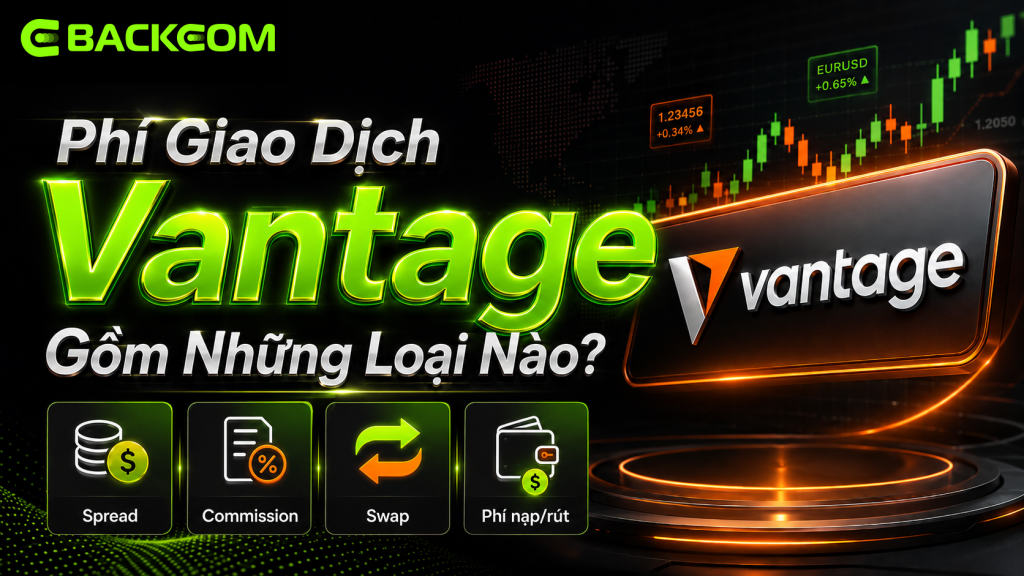 Phí giao dịch Vantage gồm 4 nhóm: spread, commission, swap và phí nạp rút