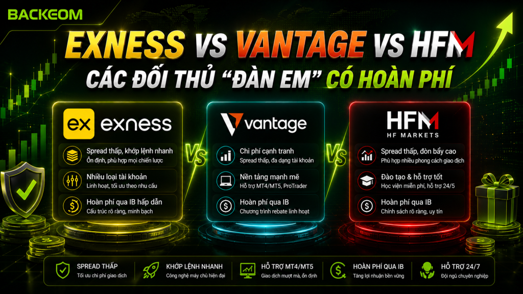 So sánh Exness vs Vantage vs HFM