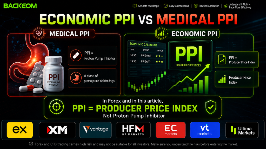 Economic PPI, the Producer Price Index, compared with medical PPI, the proton pump inhibitor