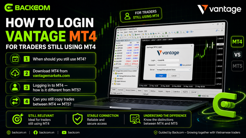How to log in to Vantage MT4 for traders still using MetaTrader 4