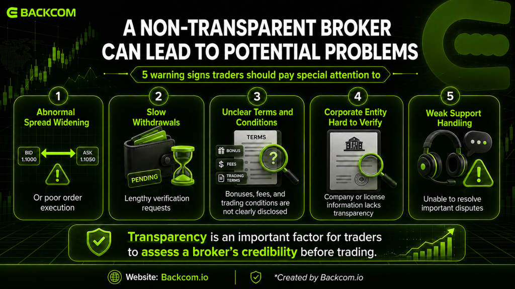 Five warning signs of a non-transparent broker to check before choosing a reputable forex broker