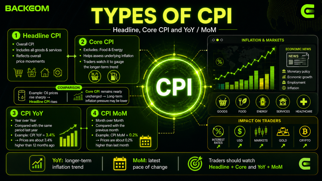 Types of CPI: Headline CPI, Core CPI, CPI YoY and CPI MoM explained
