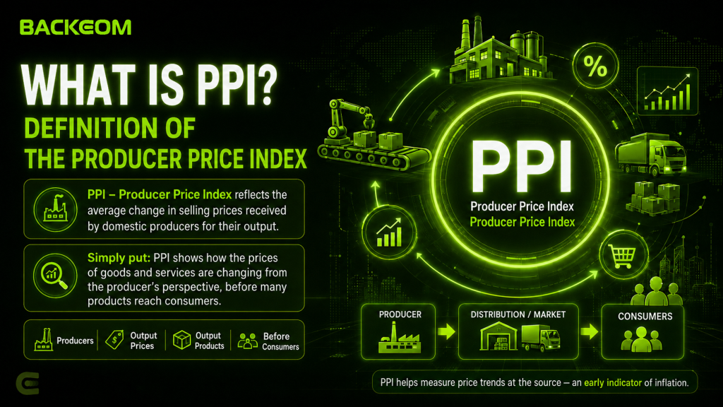 Definition of PPI, the Producer Price Index, measured from the producer's point of view