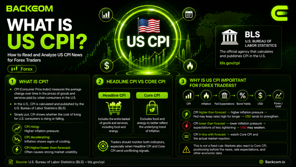 What US CPI is, Headline CPI vs Core CPI, and why it matters to forex traders