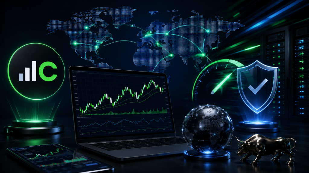 Hình ảnh tổng quan sàn IC Markets với các thông tin nổi bật về năm thành lập, giấy phép, nền tảng giao dịch, loại tài khoản và điều kiện giao dịch dành cho trader.
