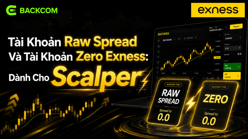 Tài khoản Raw Spread và tài khoản Zero Exness với spread từ 0,0 pip, dành cho scalper