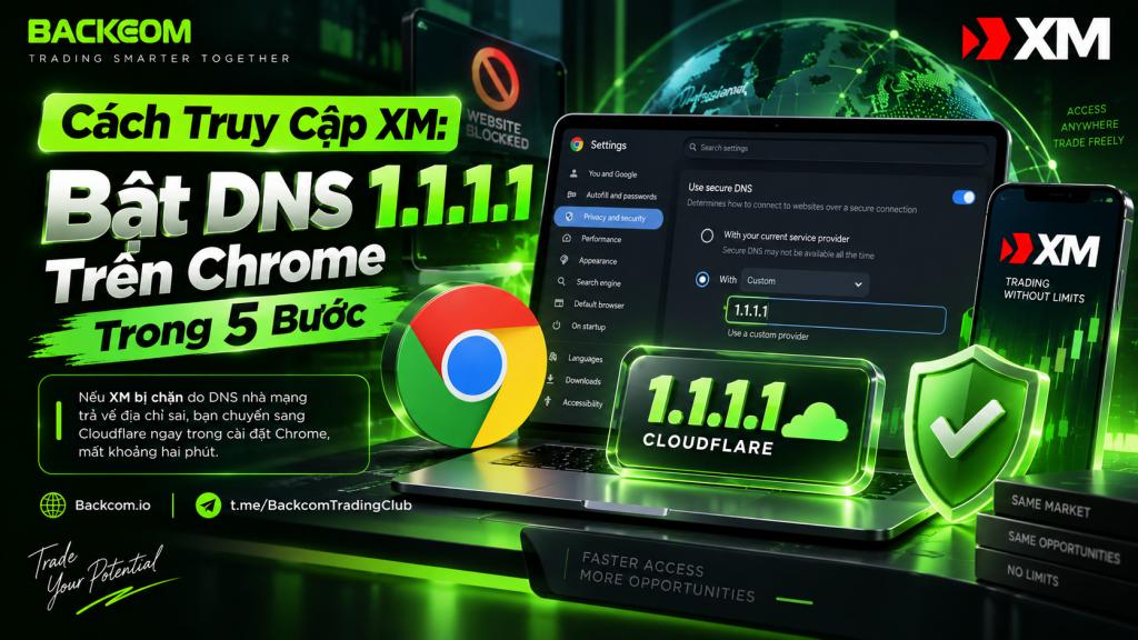 Cách truy cập XM bằng cách bật DNS 1.1.1.1 của Cloudflare trên Chrome trong 5 bước