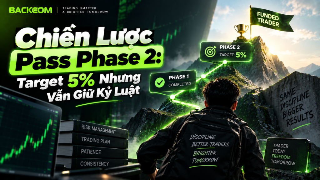 Chiến lược pass phase 2 của challenge quỹ: mục tiêu lợi nhuận 5% nhưng vẫn giữ kỷ luật rủi ro