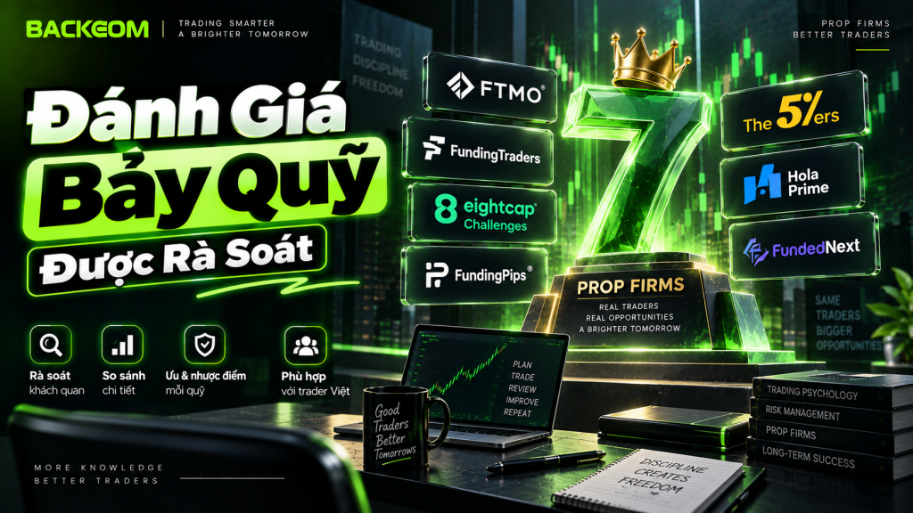 Đánh giá bảy quỹ cấp vốn: FTMO, FundingTraders, Eightcap Challenges, FundingPips, The5ers, Hola Prime và FundedNext