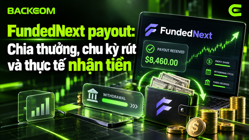 FundedNext payout: tỷ lệ chia thưởng, chu kỳ rút tiền và thực tế nhận tiền về tài khoản