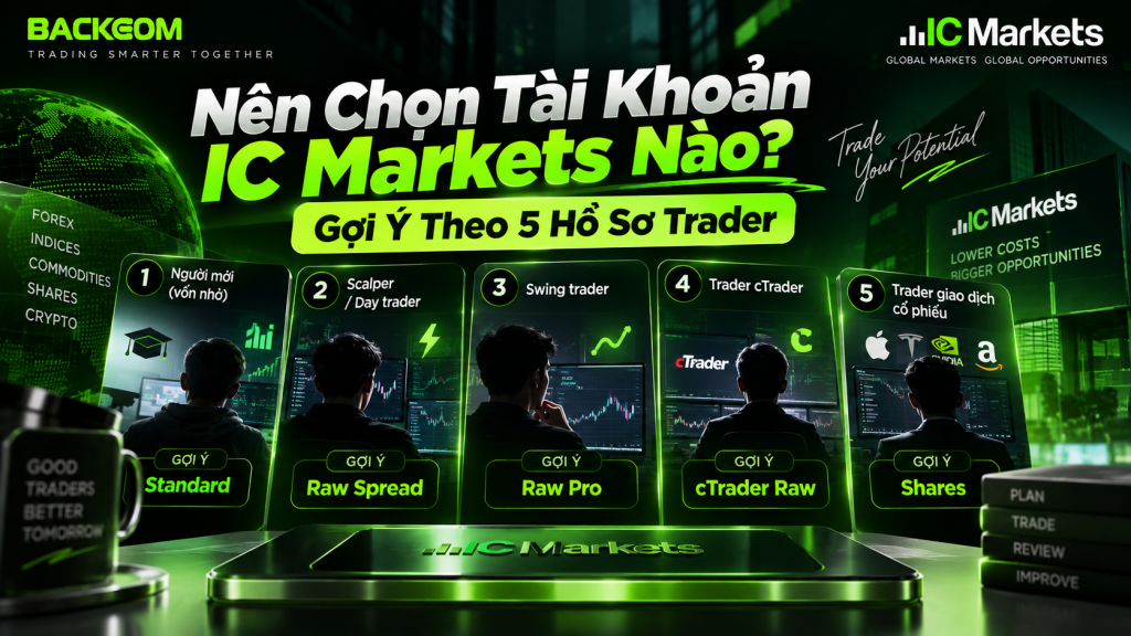 Nên chọn tài khoản IC Markets nào: gợi ý loại tài khoản theo 5 nhóm trader khác nhau