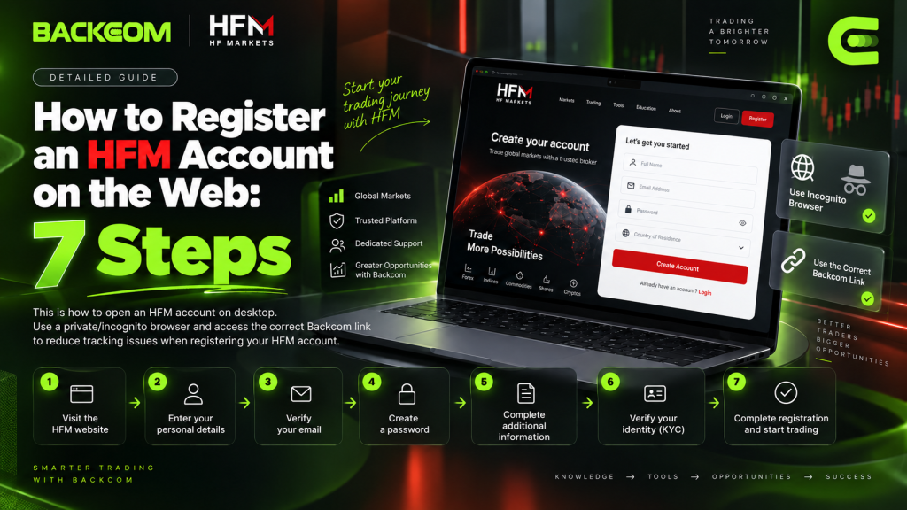 How to open an HFM account on web: 7 steps from the Backcom link to a completed myHF profile
