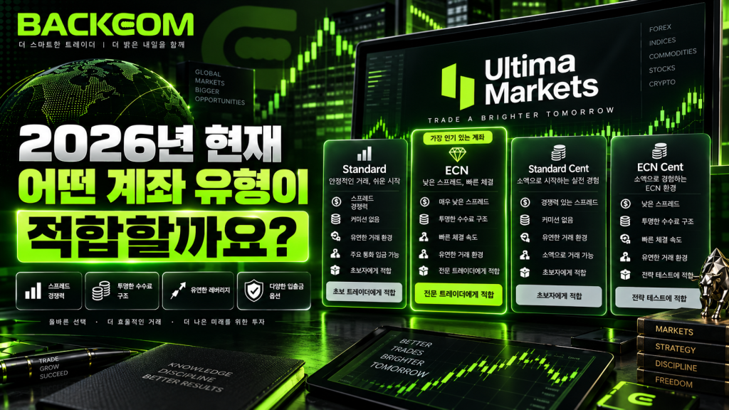 Ultima Markets 계좌 종류 2026: 스탠다드·ECN·센트 비교