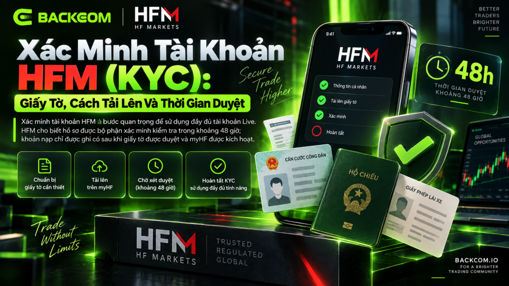Xác minh tài khoản HFM (KYC): giấy tờ cần nộp, cách tải lên và thời gian duyệt khoảng 48 giờ