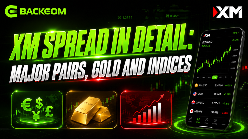 XM spreads on major pairs, gold and indices — the largest component of XM trading fees