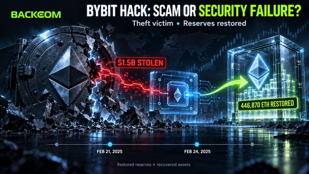 Bybit hack February 2025: $1.5 billion stolen on 21 February and 446,870 ETH restored by 24 February — restored reserves are not recovered assets