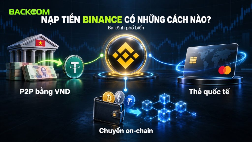 Nạp rút tiền Binance có những cách nào: P2P bằng VND, chuyển on-chain và thẻ quốc tế
