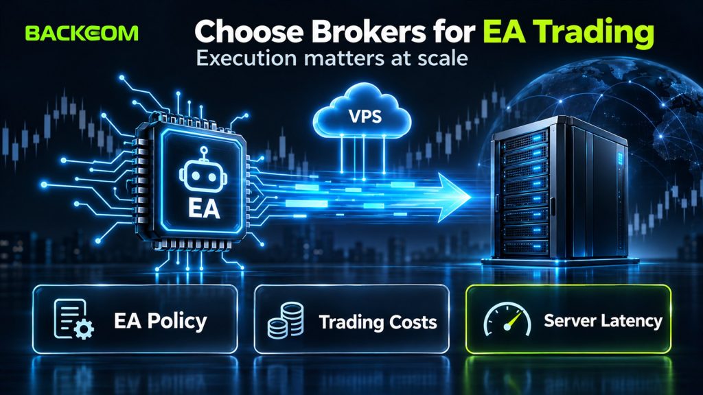 Forex brokers for EA trading differ from manual trading: EA policy, trading costs, server latency and VPS are the main checks