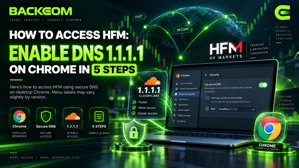 How to access HFM by enabling Cloudflare DNS 1.1.1.1 in Chrome in 5 steps