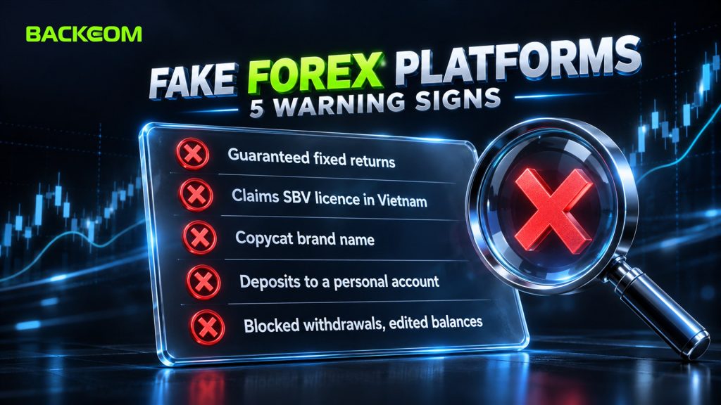 Is forex trading a scam: five signs of a fake forex platform, including guaranteed returns, claims of SBV licensing, copycat names, personal-account deposits and blocked withdrawals
