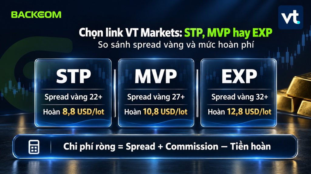 Cách đăng ký tài khoản VT Markets với link STP hoàn 8,8 USD/lot, MVP hoàn 10,8 USD/lot, EXP hoàn 12,8 USD/lot và ngưỡng spread vàng 22+, 27+, 32+