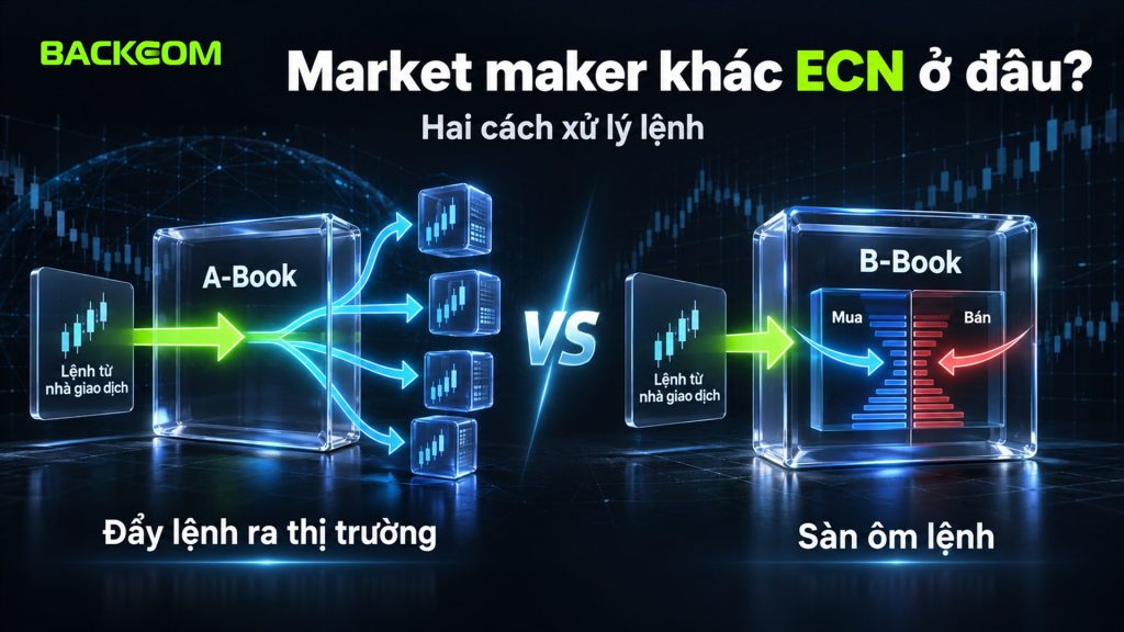 Market maker là gì: mô hình A-Book đẩy lệnh ra thị trường còn B-Book giữ lệnh trong sổ của sàn, cách dân trade gọi sàn ôm lệnh