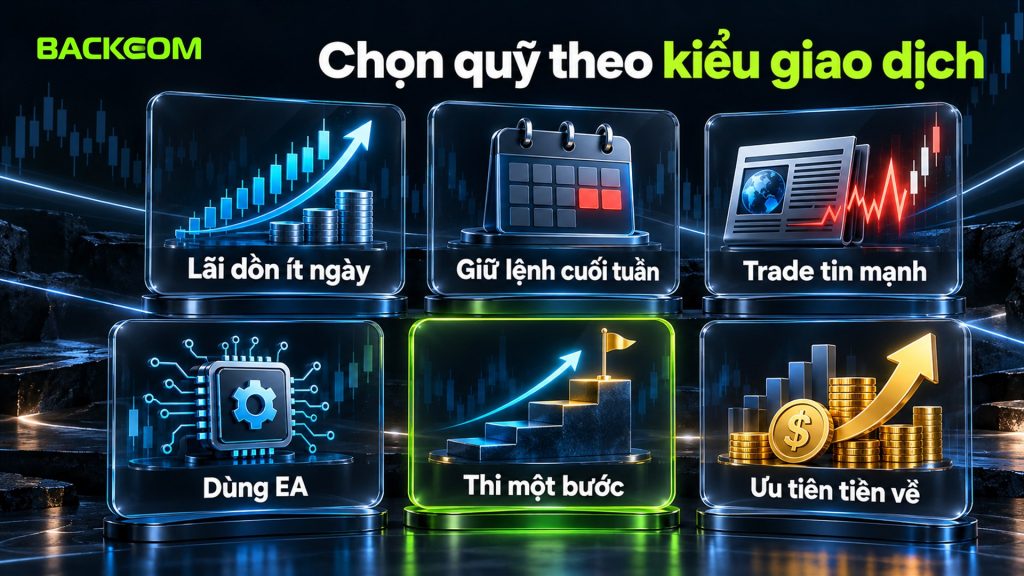 So sánh FTMO và The5ers theo kiểu giao dịch: lãi dồn ít ngày, giữ lệnh cuối tuần, trade tin, dùng EA, thi một bước và ưu tiên tiền về