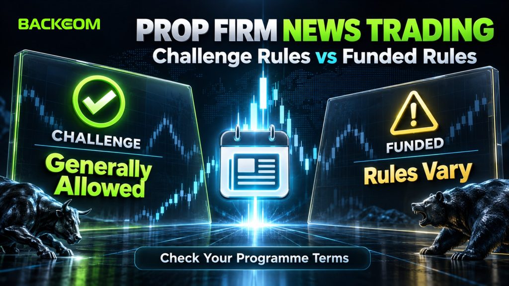 Prop firm news trading rules: news trading during a prop firm challenge is generally allowed, while funded-account rules vary by programme