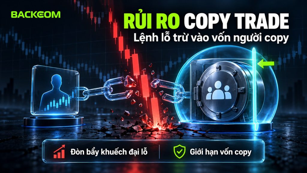 Rủi ro copy trade: lệnh lỗ trừ vào vốn người copy, đòn bẩy khuếch đại lỗ nên cần giới hạn vốn copy và trần lỗ