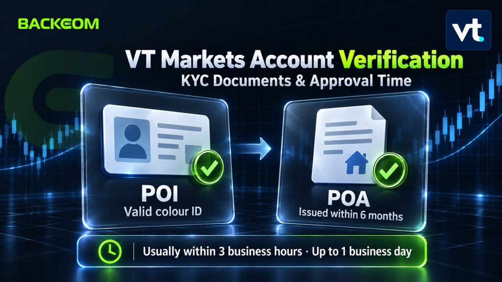 How to open a VT Markets account and pass verification: valid colour ID, proof of address within 6 months, usually approved within 3 business hours