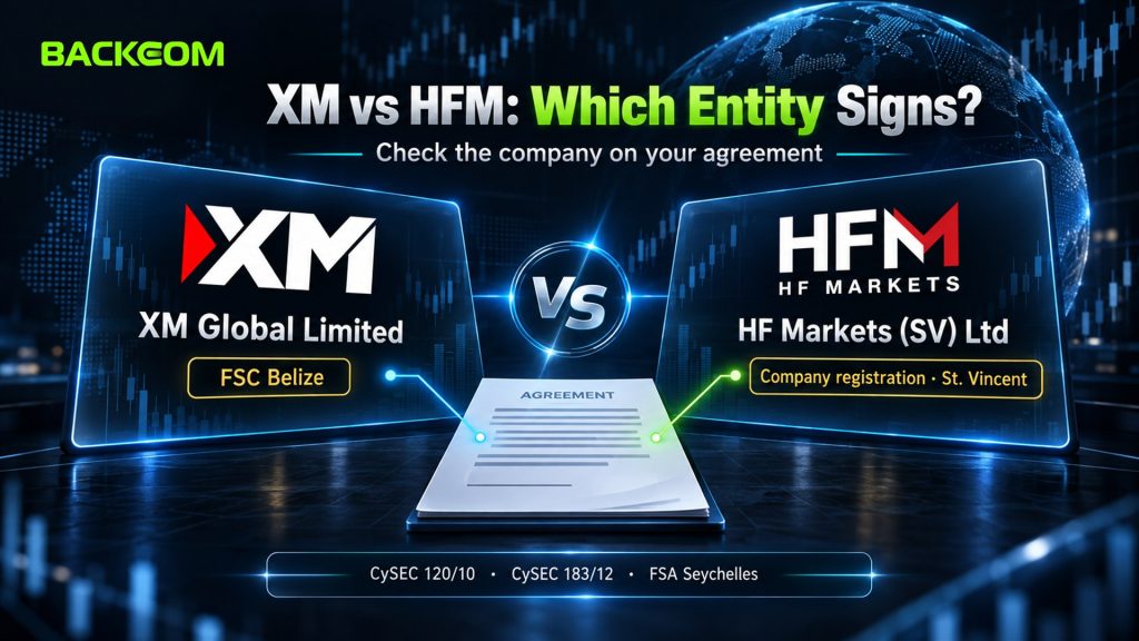 XM vs HFM regulation: XM Global Limited licensed by FSC Belize, HF Markets (SV) Ltd registered as a company in St. Vincent, plus CySEC and FSA Seychelles entities